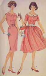 5369 MCCALLS 1960 SLIM OR PLEATED SHIRTWAIST DRESS SLEEVES OR NOT PATTERN 14 34